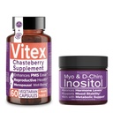 在荷尔蒙平衡与生育健康套装上节省10% – Vitex Chasteberry 补充 + Myo & D-Chiro Inositol 粉末用于PCOS和月球支持