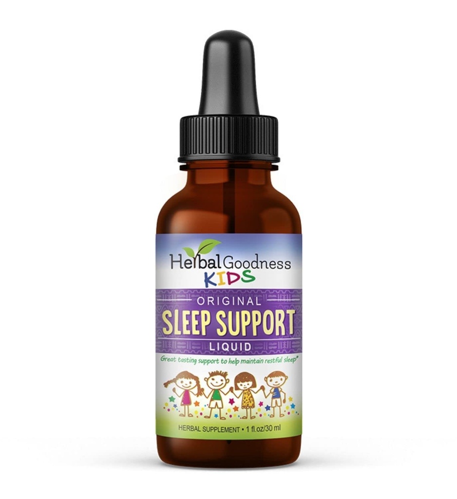 儿童睡眠支持液体提取 - 自然儿童植物草药睡眠援助,配有夏莫米尔,瓜瓦叶 - 1oz液体提取 - 草药良好(1个单元)