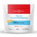 Brain Bean 500mg 不受欢迎的微粒化Creatine Monohydrate Powder 帮助促进脑健康助推能量-非GMO,Gluten-Free Creatine Power 支持肌肉健康(美国Made)