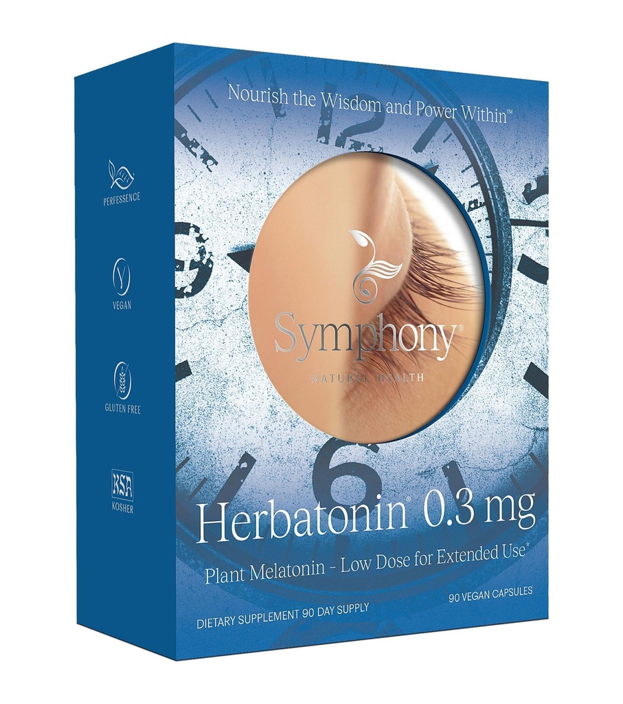 Herbatonin 0.3 mg – 首个植物基,天然梅拉托宁补充剂(Phyto-Melatonin) - 低剂量睡眠援助,支持环形节奏和细胞健康 – 90 Capsules(90天供应)
