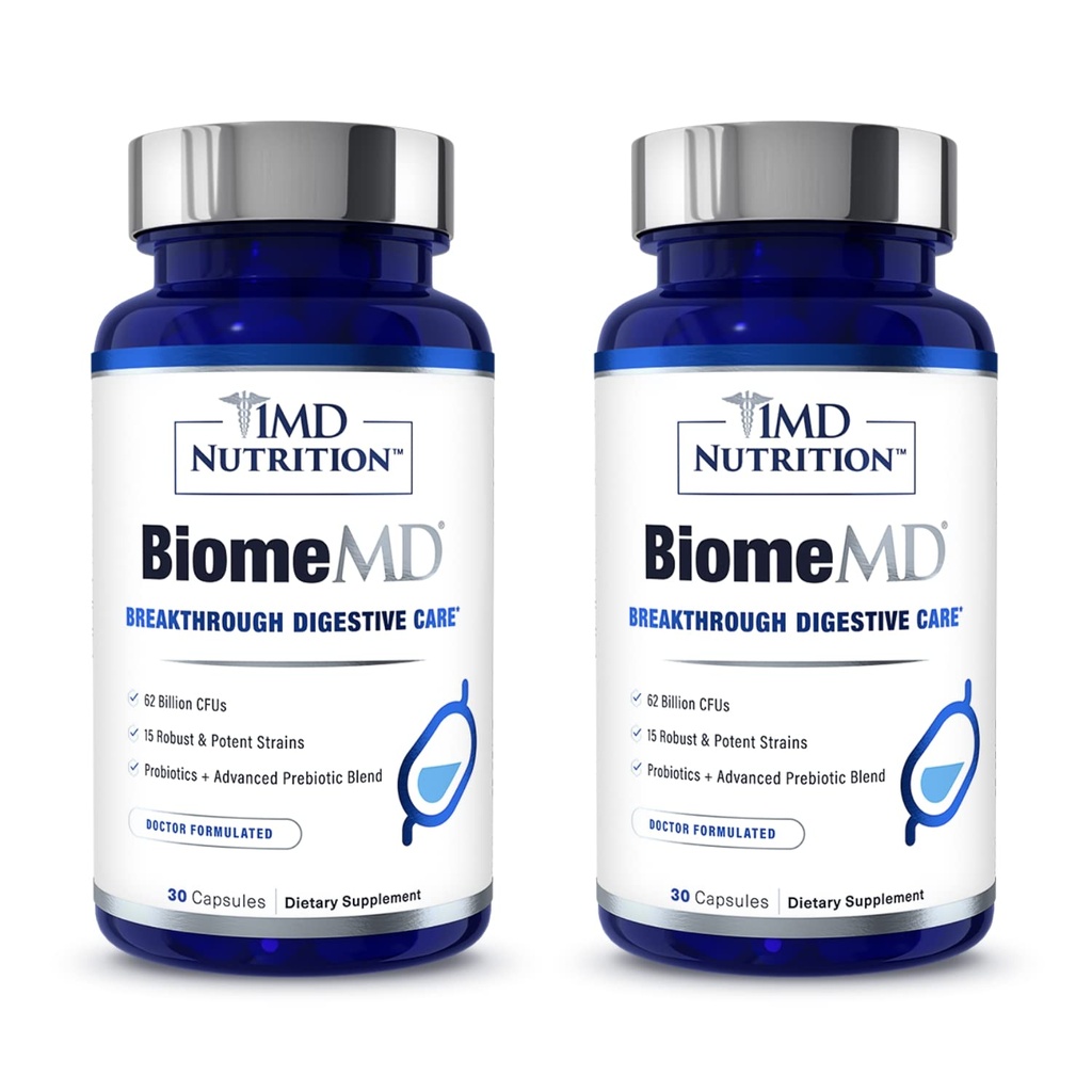 1MD 营养 BiomeMD Probiotics → 62亿 CPUs, 15 综合草丛 - Pro & Prebiotics → 博士 - 为消化卫生和免疫支持 → 60 Capsules