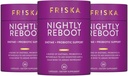 FRISKA Nightly Reboot Enzyme and Probiotics Supplement, 《促进更好的消化和睡眠》, 《支持男女健康》, Melatonin, Chamomile, 90 Capsules