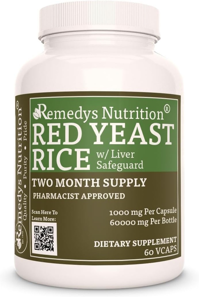 以肝脏保护(Herbal Properitary Blend)进行补救的营养红酵母水稻 + 1000 mg,60 Vegan Capsules 草食补充