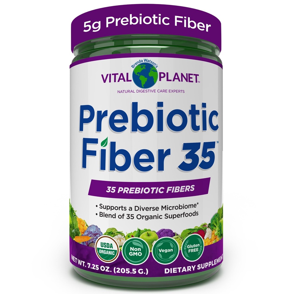 生命星球 - Fiber 35 Powder diverse fiber 补充饮食支持和不定期的便秘,配有35种预生纤维和35种有机超级食品以维持Bowel rentity, 6.77 oz