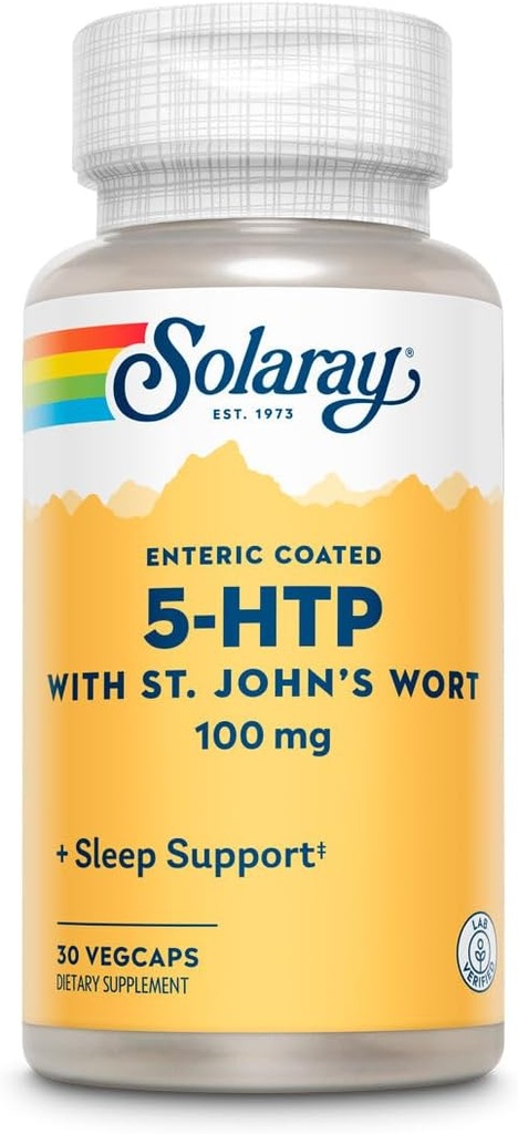 SOLARAY 5-HTP Plus St John's Wort - 30 肠内粘膜 - 100 mg - 30 服务