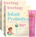 LOVBUG 婴儿补充营养素 0-6个月 -- -- USDA 对婴儿的有机补充营养素、支持婴儿气体、奶油、腹泻和新生儿便秘、Allergen和无糖、无味粉、60包