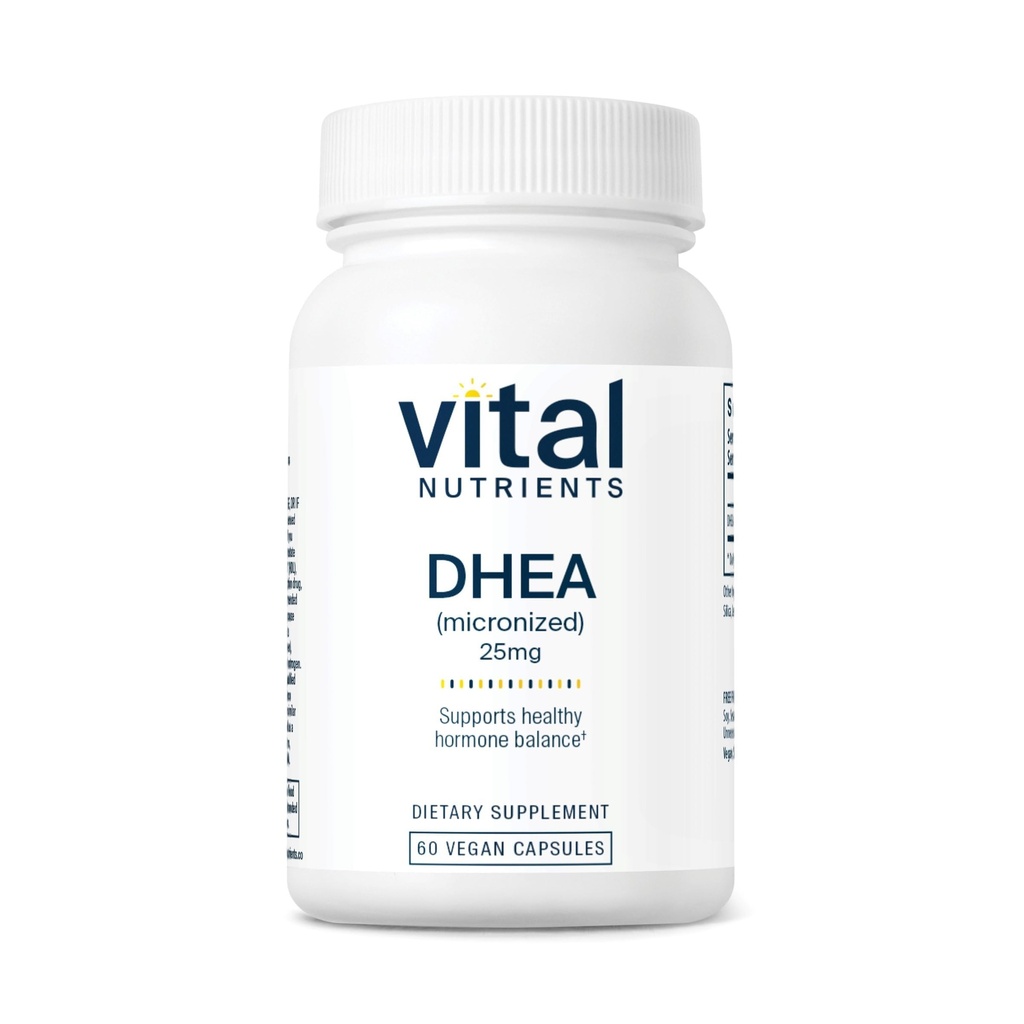 维他命营养学家 DHEA 25mg | Vegan Micronized DHEA 补充女性和男性 |支持Hormone平衡 |支持糖矿物的健康代谢 | Gluten,乳品,Soy Free | 60 Capsules