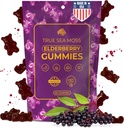 True SeaMoss Sea Moss Elderberry Gummys for Adults & Kids – 配有 Burdock Root, Bladderwrack & Magnesium – Vegan, 非GMO 公式 – 美国制造 – 60 Gummys