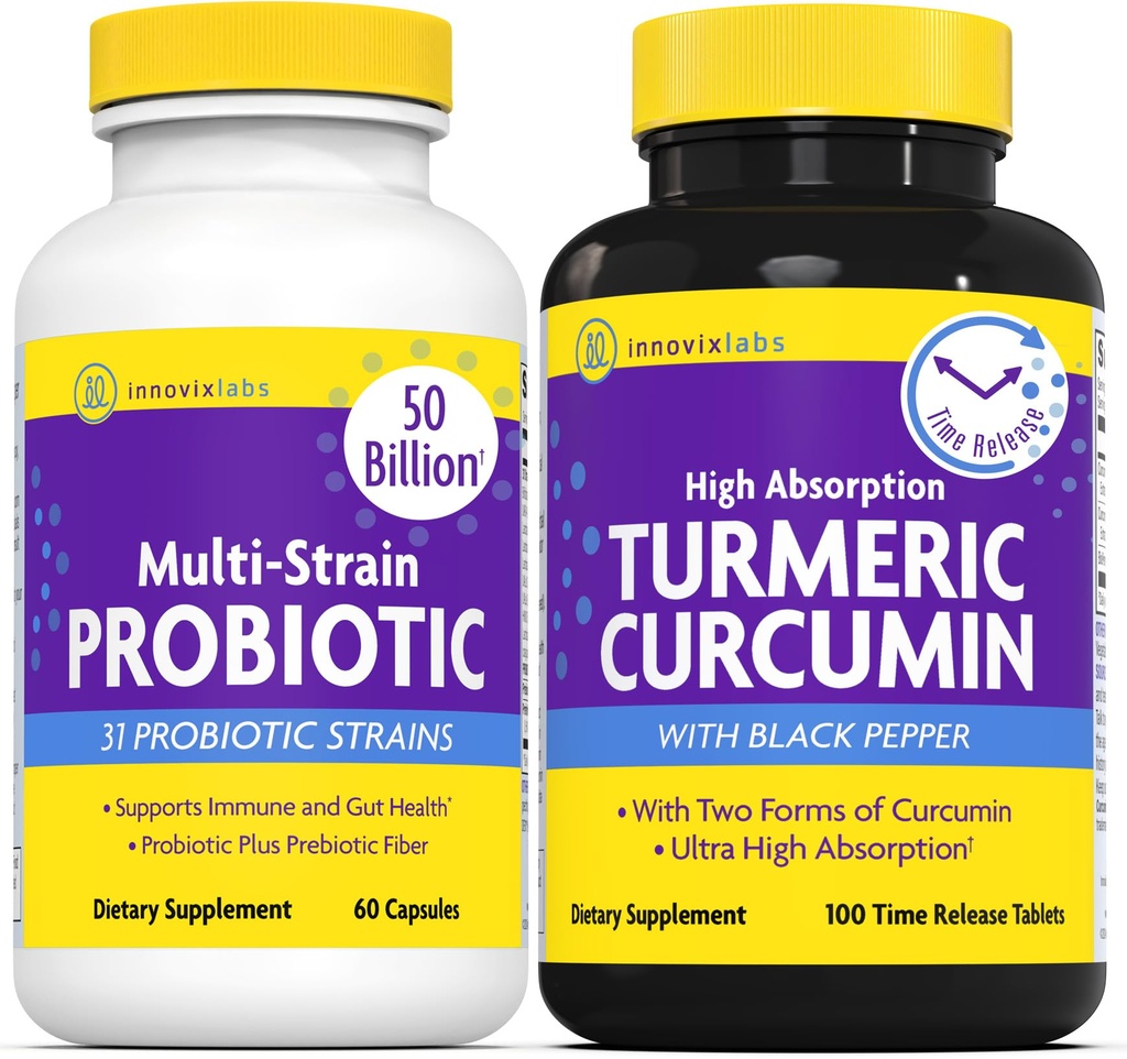 InnovixLabs Multi Probiotic & Crucumin Bundle Multi-Strain Probiotic (60 Time-Release Capsules) Turmeric Crucumin (100 Time-release Tables) 互联网档案馆的存檔,存档日期2013-03-02. 支持古特和免疫健康。