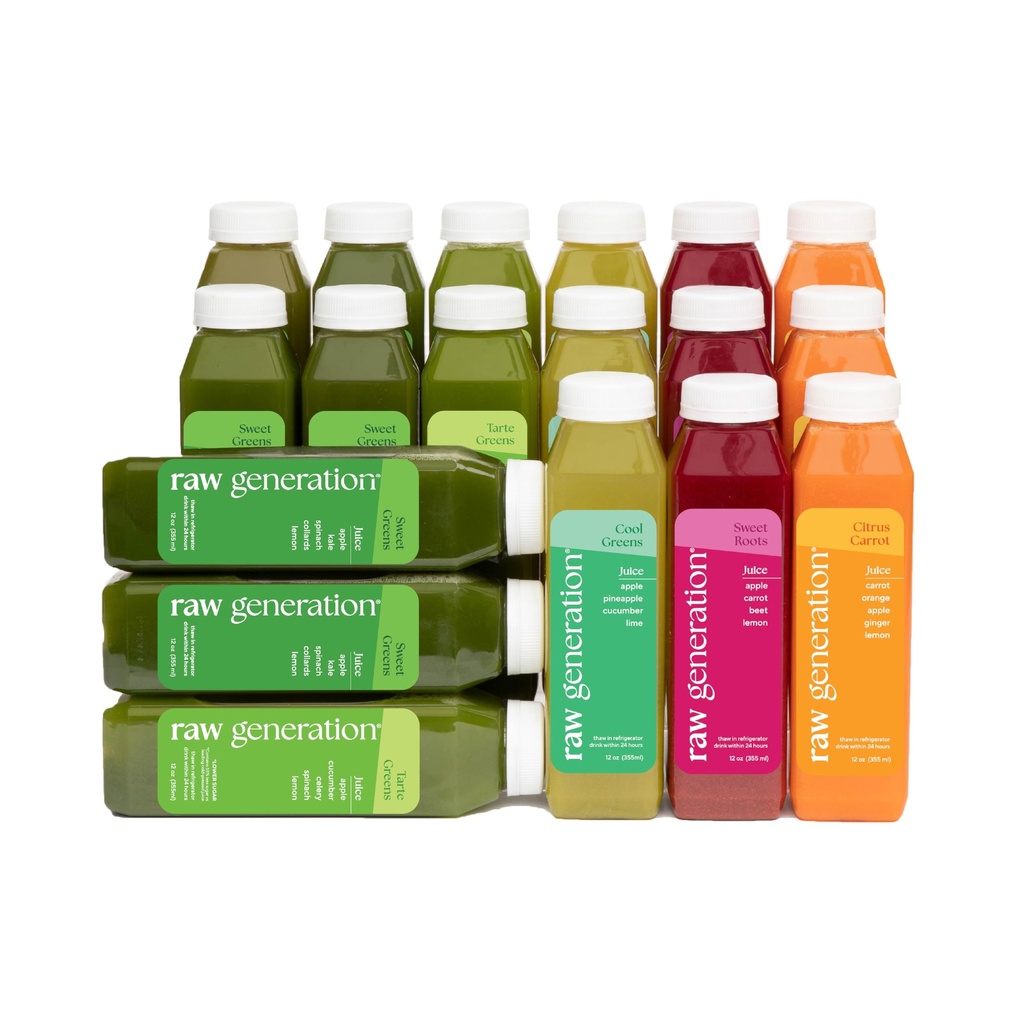 Raw Generation Skinny Cleanse – 3-Daily Juice Cleanse for Wight Lost, Detox, 减压布洛丁和增能 – 18 冷皮汁到碾碎碎和重置你的饮食 – 3-Daily Juice cleanse for Wight Loss, Detox, 减压布洛丁和增能 – 18 Cold-Pressed Juices to crush cravings & Reset your Etter