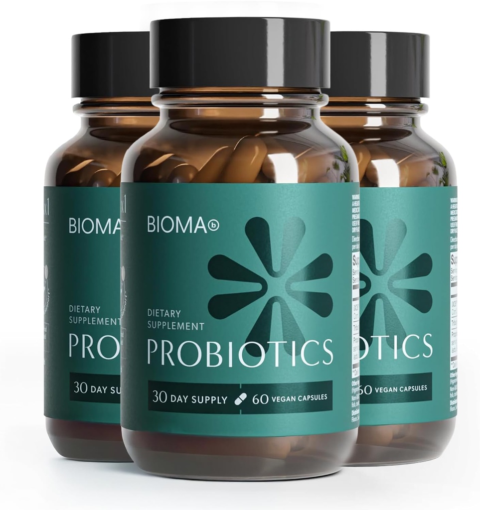 Bioma Probiotics - 消化性健康 Probiotics - 对使用Xylologosaccharides,Tributyrin & Bifidobacterium的男女的大力支持 - Vegan & Gluten Free - 180 延迟释放卡普苏尔(90日供应)