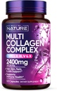 由自然科拉根药丸(Nature Collagen Peptides Complex for Women)制造 – 多科拉根佩普提斯复合物 – 型号为I,II,III,V,X 用于头发,皮肤,钉子,关节和骨质健康 – 水解,草-Fed - 120 Capsules
