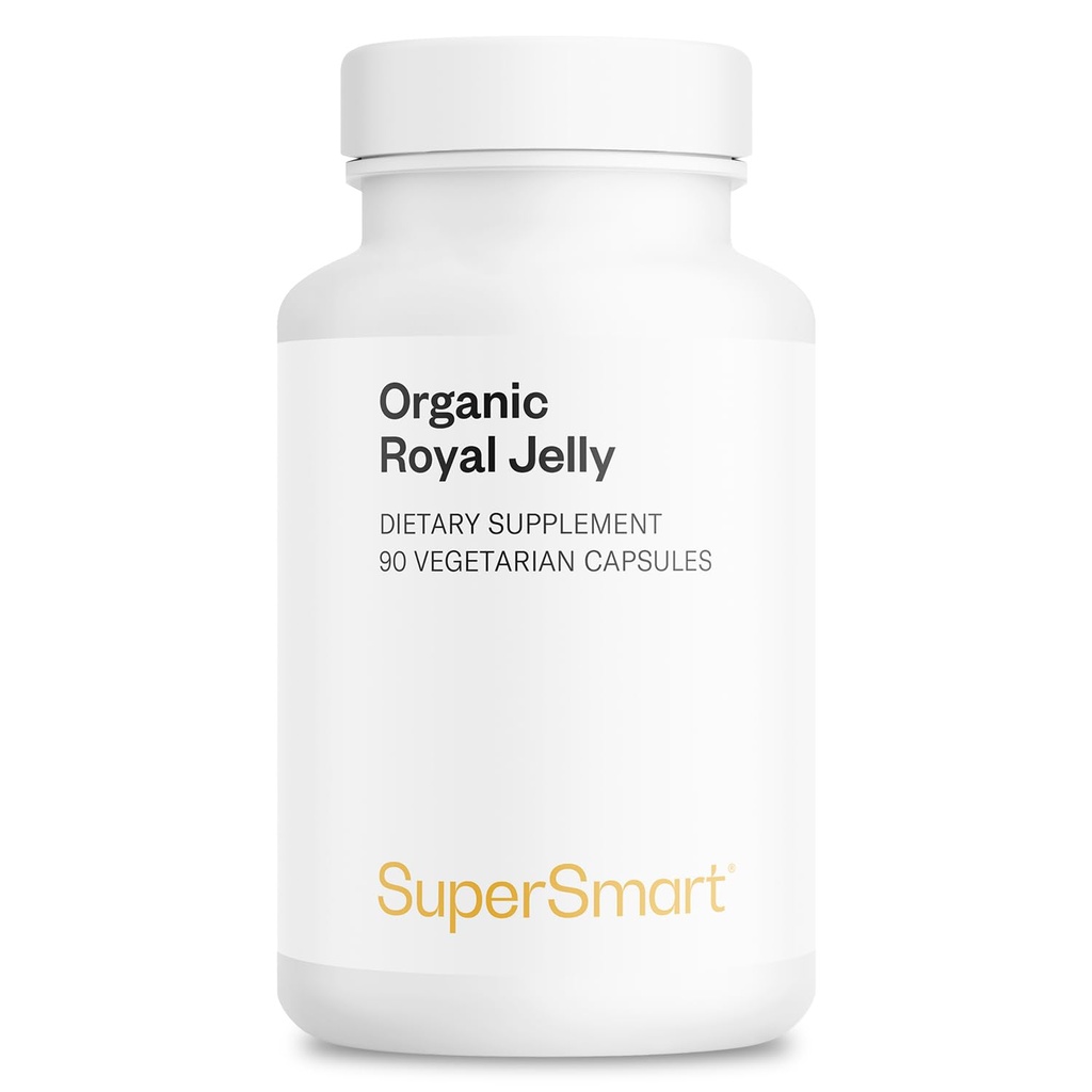 Supersmart - 有机皇家Jelly 300mg/日(高强度4%-10HDA) - 冷冻-干燥的皇家Jelly补充 QQ Non-GMO & Gluten Free - 90 蔬菜卡普尔