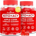 Apple Cider Vinegar Gummys, Keto ACV Gummys with Probiotics, Vitamin B12 & Keto Support, 2000 毫克 ACV with Mother for Digestion, Metabolism, Cleanse & Detox Det, Vegan, Low Sugar, 120 Cons