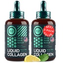 含生物素滴液的液体Collagen Peptides - 30,000mcg 男女的Collagen液体+生物素 - 青春的皮肤,毛发生长,强直钉 - 毛发丢失的发素 - 柠檬火焰 - 2x2oz