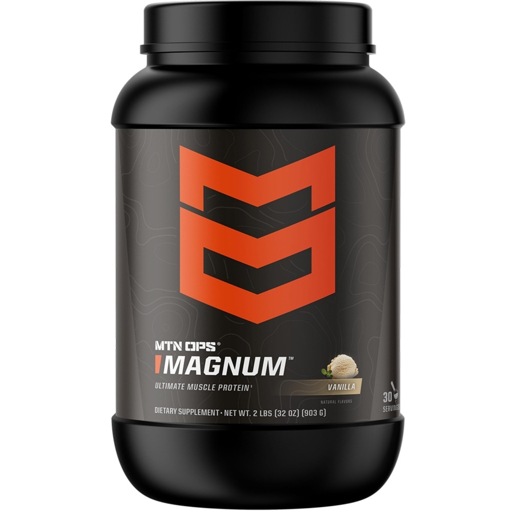 MTN OPS Magnum 香草蛋白粉,23克Whei 隔热蛋白和牛奶蛋白,含BCAAs,零糖和Gluten Free,香草 Milksharke,30-Serving Tub