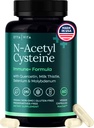 Vegan Liver Detox & Cleanse - NAC 补充 N-乙酰基 Cysteine 600mg 配有 Quercetin, Milk Tetle, Molybdenum & Selenium, N-乙酰基-Cysteine Capsteine 配有 Immune 支持的 Kets & System