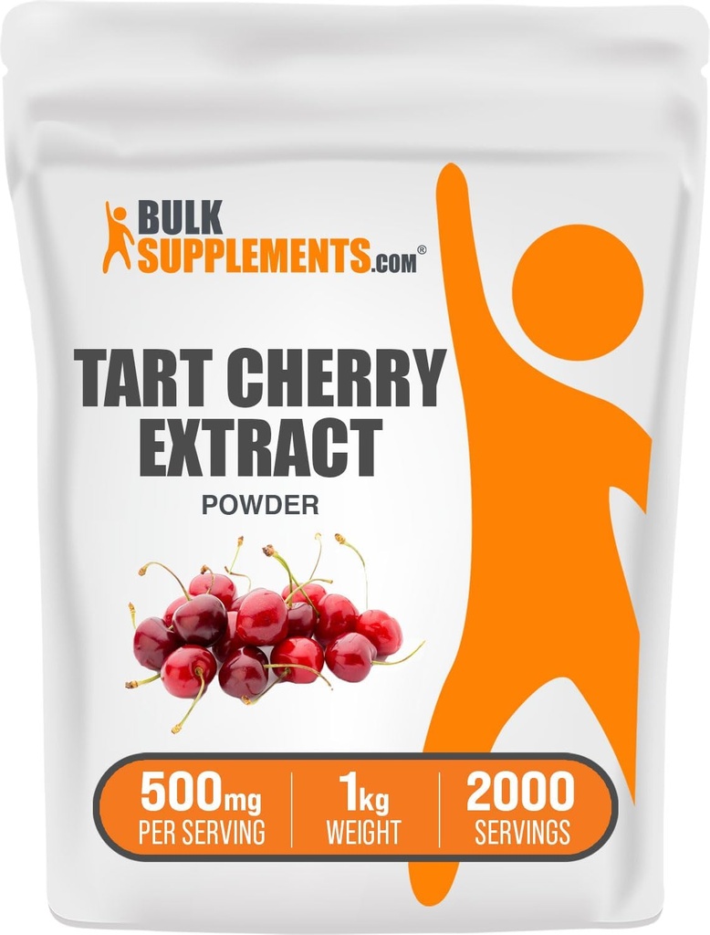 Bulk Assupports.com 塔尔特樱桃提取粉末 - 塔尔特樱桃补充剂,草药补充剂 - 抗氧化剂来源,Gluten Free,每服500毫克,5kg(11磅)(包5)