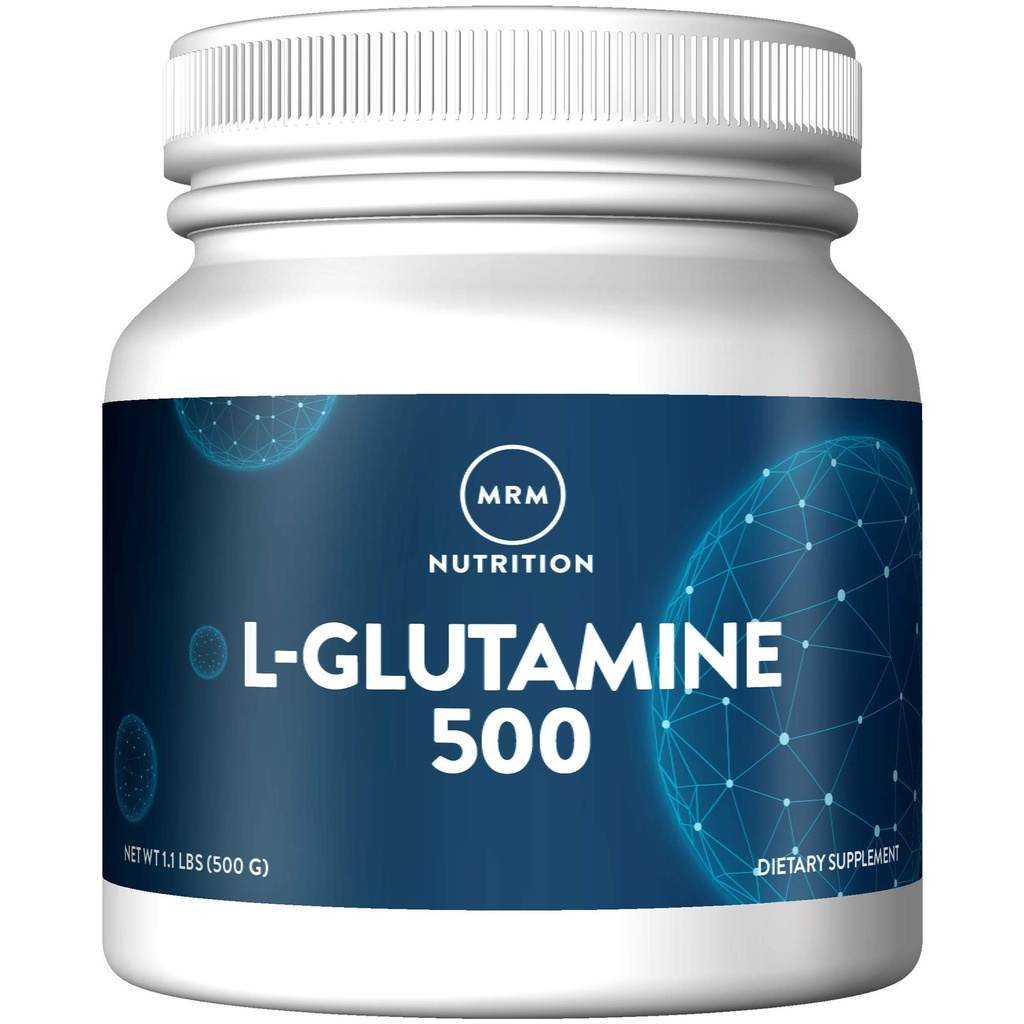 MRM 营养 L-Glutamine → 5000mg → 回收 → 氨基酸 + 肌肉支持 + 免疫 + 固醇 + 发酵 → 100 服务