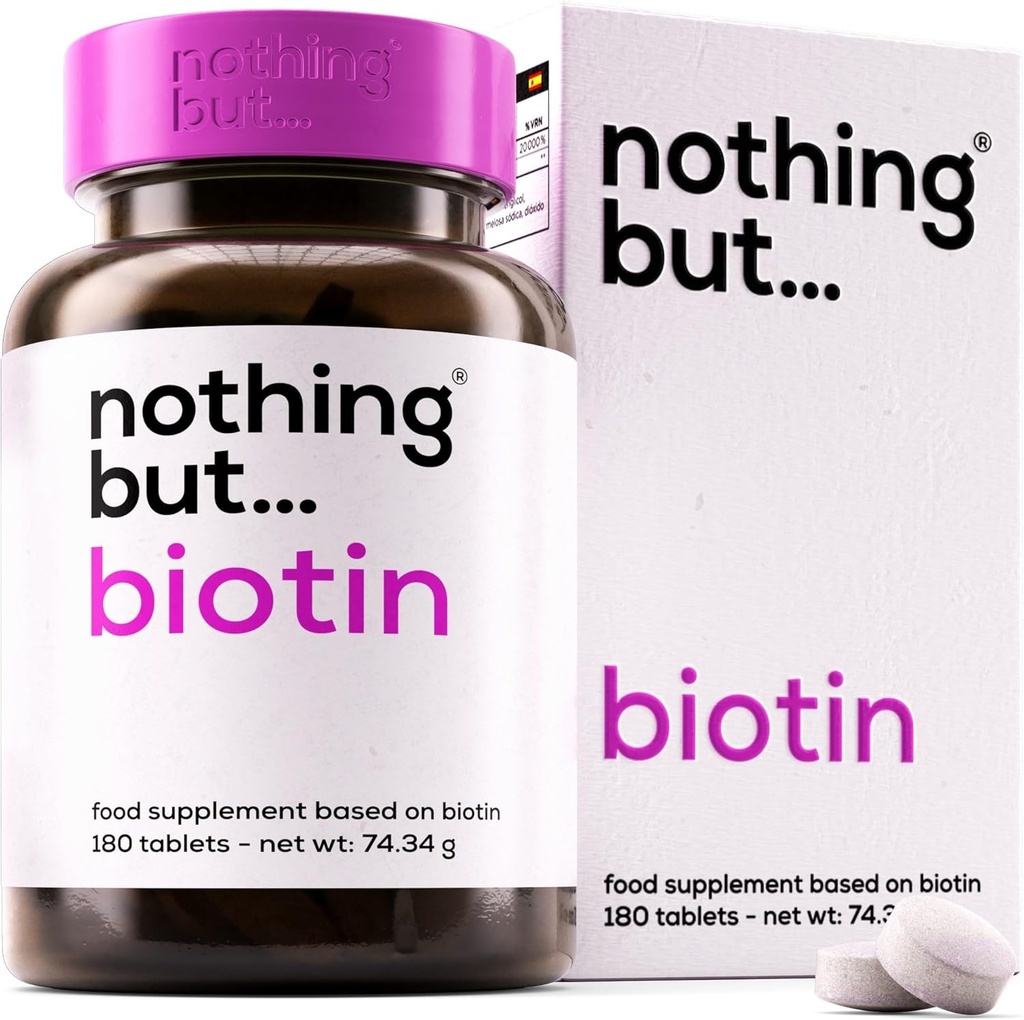 生物素片促进毛发生长 10000 mcg - 生物素发生长维生素用于毛发损失 - 生物素发,皮肤和钉子生维生素用于女性和男性 - 代谢支持补充 - 180 Vegan片