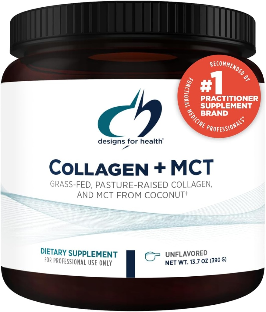 健康Collagen + MCT, 不受欢迎的- 水解草- Fed Collagen Peptides 与 MCT 油粉促进精神焦点,可持续能源,皮肤和古特健康(30种服务)的设计