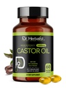 HERBALIST Castor Oil Capsules博士 - 每人1600毫克,60个计数 - 非GMO、快速吸附、蔬菜、冷椒和高概率 - 支持皮肤、毛发、天然氧化剂和消化健康