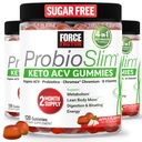 强制因子 ProbioSlim Keto ACV Gummys,有机苹果苹果苹果苹果 苹果醋 配有 LactoSpore Probiotics & Prebiotics 支持消化,代谢, & Immune 健康, 1 Net Carb, Apple Flavor, 360ct