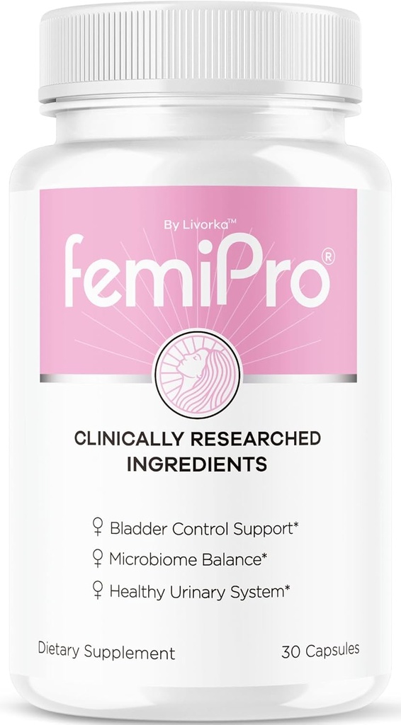 LIVORKA FemiPro Bladder控制药 - 原FemiPro Capsules, Femi Pro Bladder控制支助补编,全面健康与健康审查Probitic FemiPro药,30 Capsules,1个月