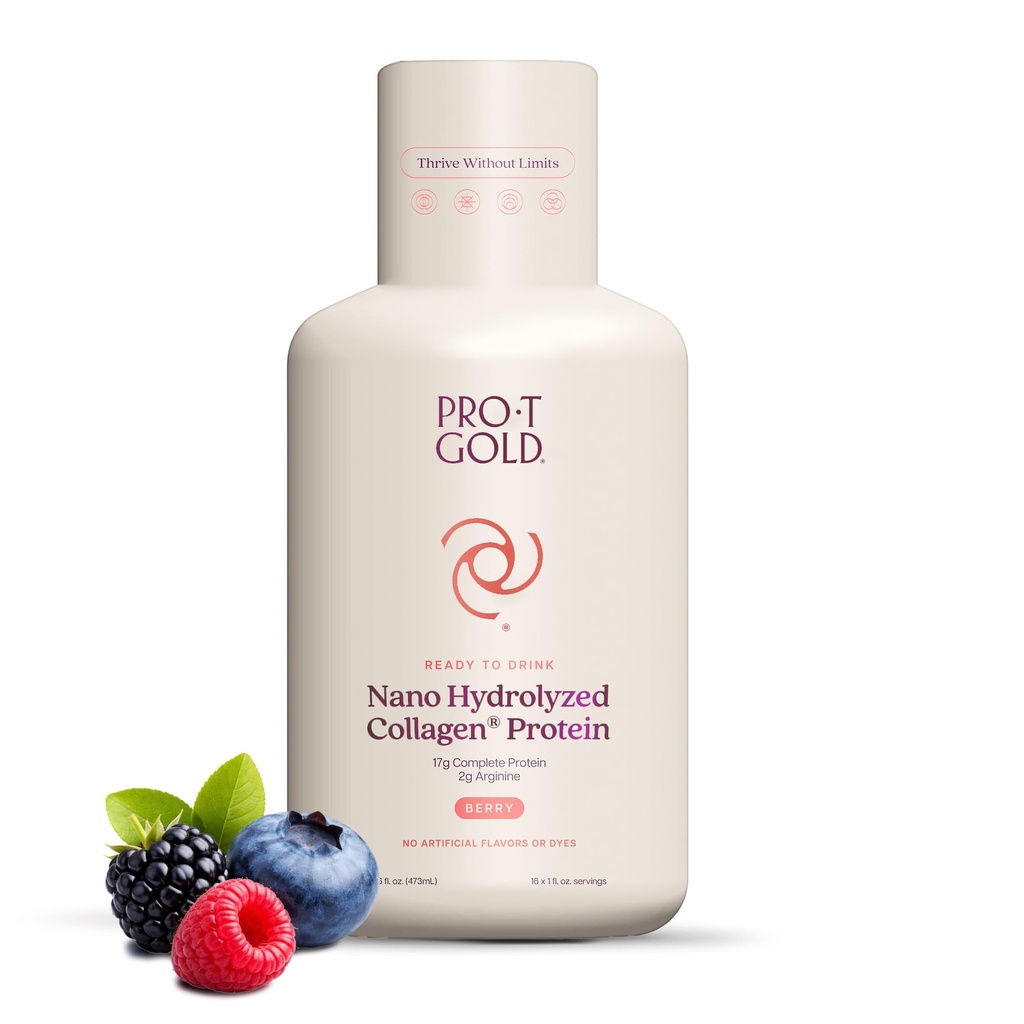 ProT GOLD Berry 糖无液体蛋白弹 - 16oz Anti Angine. 证明可以豁免 由4,000+完全蛋白质营养和经鉴定的2X快速疗效医疗设施托管的公式