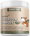 Wonder Paws Immune支持狗的蘑菇粉 — 免疫,认知,细胞健康,长寿的有机蘑菇综合体 — 与土耳其Tail蘑菇支持狗,Reishi & Lions Mane — 90 Scoops