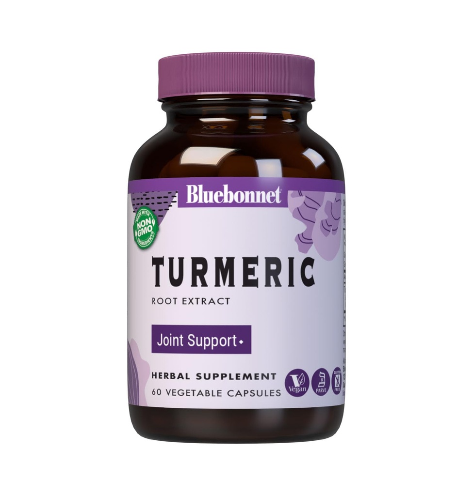 BlueBonnet Turmeric 根提取补充, 60 个计数