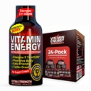 维生素能量工作+超强能量射击Berry 24 Pack,260mg天然咖啡因,预工,B-维生素,矿物,耐力和性能,零糖,无胶,Vegan,1.93 fl oz