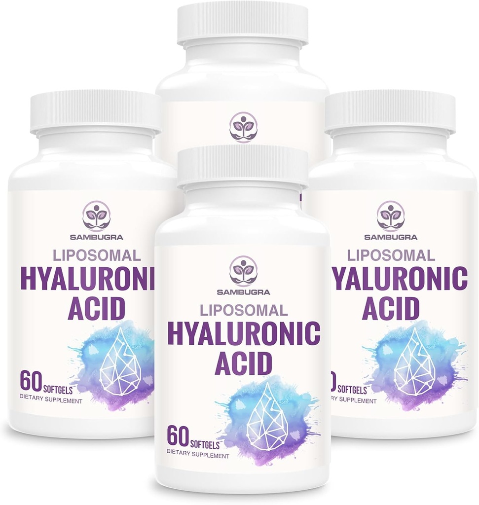 Liposomal Hyaluronic Acid 1000mg, 高生物利用率Hyaluronic Acid Capsules, 饮食补充 支持皮肤和骨骼, 240 Capsules (第4包)
