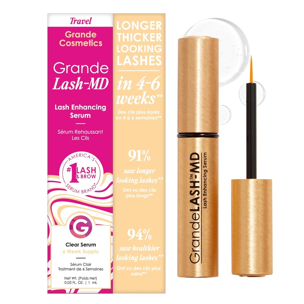 Grande Cosmetics GrandeLASH-MD Lash 增强血清 - Peptide & Vitamin Infed Formation for Longer, Thicker, Fuller Lashes - 眼科医生 测试过,无残忍