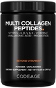 编码 多Collagen Peptides Powder + Probios Black Edition,维生素C,Hyaluronic酸粉补充剂,草药,水解,零碳化物,I型,II型,III型,V型和X型,无味,10.58oz