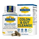 BellyFlush - Gentle Colon & Gut Cleanse 与 Milk Thetle & Bentonite Clay - 支持便秘, Debloat, 消化解毒和Flushing - 60卡普尔