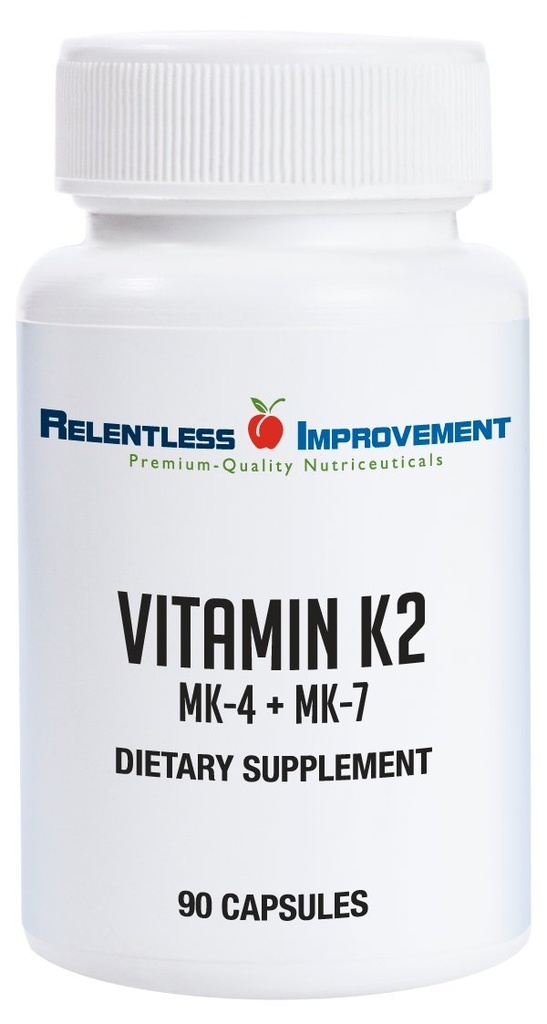 天然维生素 K2 MK4 + 维生素 K2 MK7 高位 15,000mcg MK-4 + 60mcg MK-7 支持骨和动脉健康 Vegi-Capsules Soy-Free