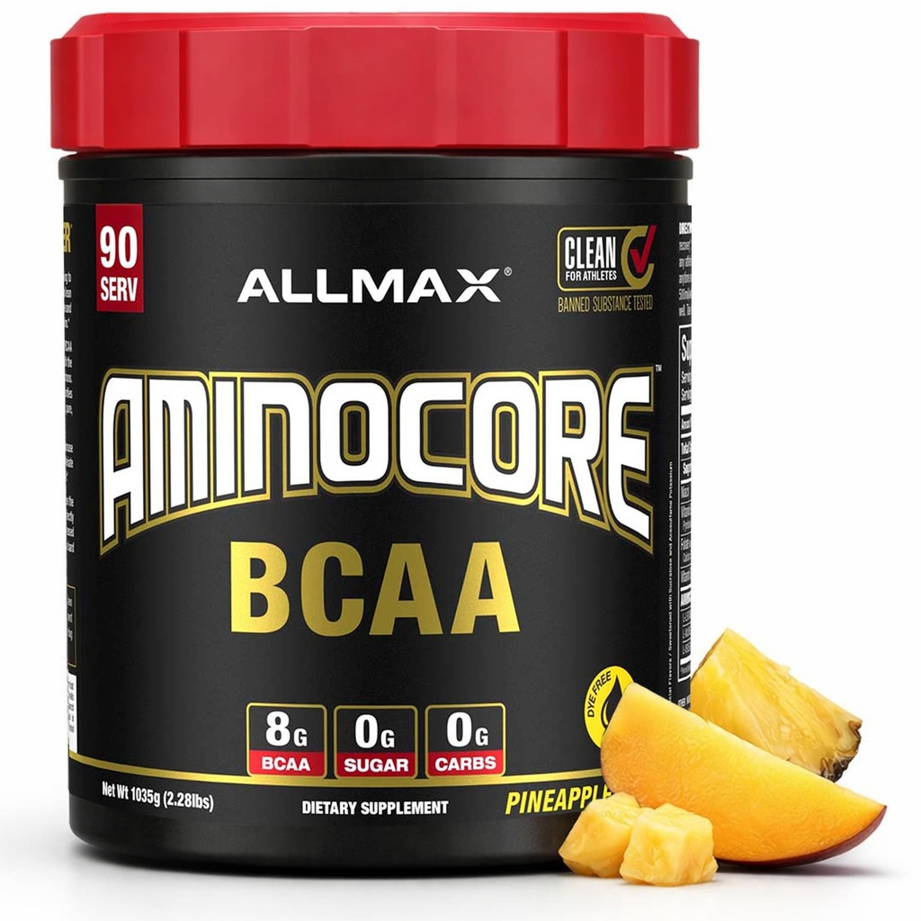 AllMAX 营养 AMINOCORE BCAA,菠萝芒果-945克 粉末-8.18克 分支链 Amin 酸