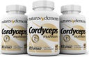 Cordyceps Mushroom – 8:1 摘录 – 1000 mg per service – 3 pack – 支持免疫,呼吸和肾脏健康 – 180 片 – 非GMO,无胶片