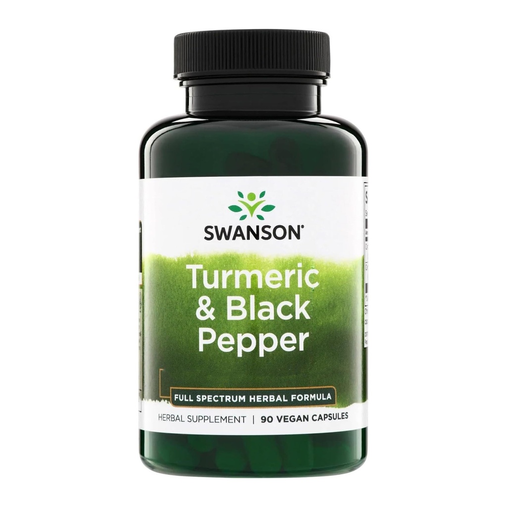 Swanson Premium-Turmeric & Black Pepper - 抗氧化剂,文摘和联合支持 - 90 Veg Caps (3 Pack)