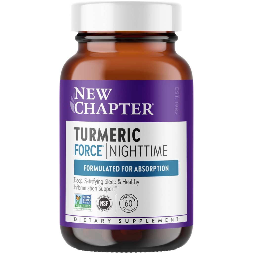 新章节 Turmeric 补充 + 睡眠援助 - 以 Valerian Root + Ginger + NO 黑辣椒 需要的 + 非 GMO 成份 - 60 蔬菜 Capsule 用于睡眠支持的Turmer Force 夜间时间