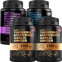 MEDCHOICE Turmeric & Ginger (240ct), Sleep Melatonin (90ct), 和 Nootrotic Brain (60ct) 补充 Bundle - 脑,睡眠,和免疫支持的好感三重奏 - Vegan, Non-GMO, Gluten-Free