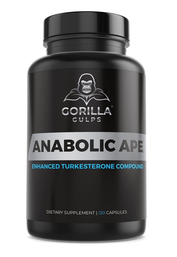 Gorilla Gulps – Anabolic Ape – 增强型突厥酮化合物 Turkesterone, Creatinol-O-Phosphate, Ashwagandha, Bioperine → 实验室试验 → 120 Vegan Capsules → 最大强度