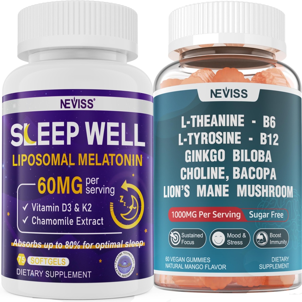 NEVISS L- Tyrosine Gummys & Melatonin 60毫克 成人包