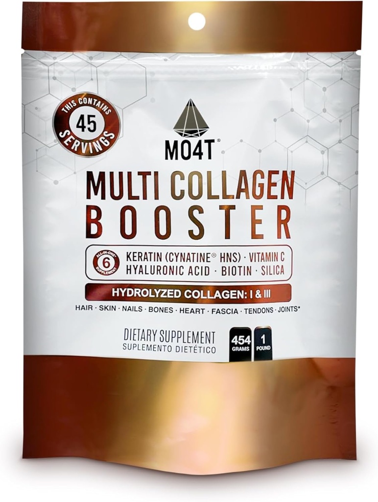 多Collagen助推剂粉末 — 外加加Keratin, Biotin, Hyaluronic Acid, Vitamin C & Silica — 外加的毛发、钉子和皮肤营养剂 - 1英镑