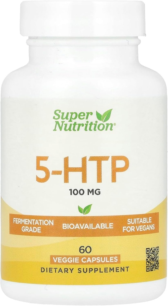 超营养5-HTP、100毫克、60枚蔬菜盖
