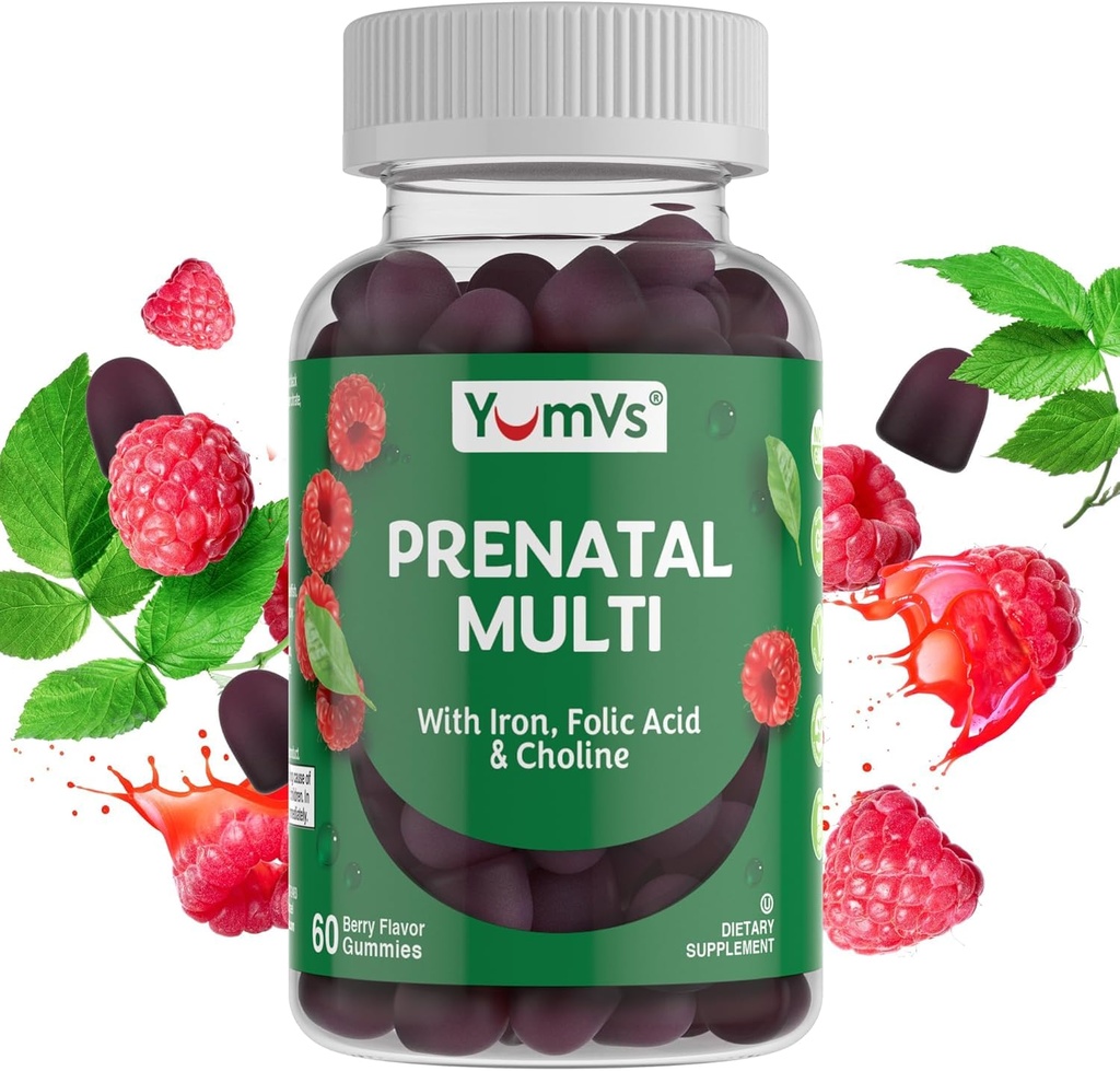 YumVs 妇女的产前产卵 -- -- 含叶酸、铁和胆汁的妇女的产前维生素 -- -- 蔬菜和科舍尔怀孕维生素 -- -- 妇女产前多维生素,含A C D3 E B6 B12(60个计数)