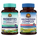 Vitalitown Probiotic + Magnesium Bundle (Pack of 2) + Probiotics 120亿(项目1) & 6-in-1 Magnesium Complex (项目2) + Gut, Bone, Muscle, Sleep Health + Vegan + 30 Capsules & 120 Capsules