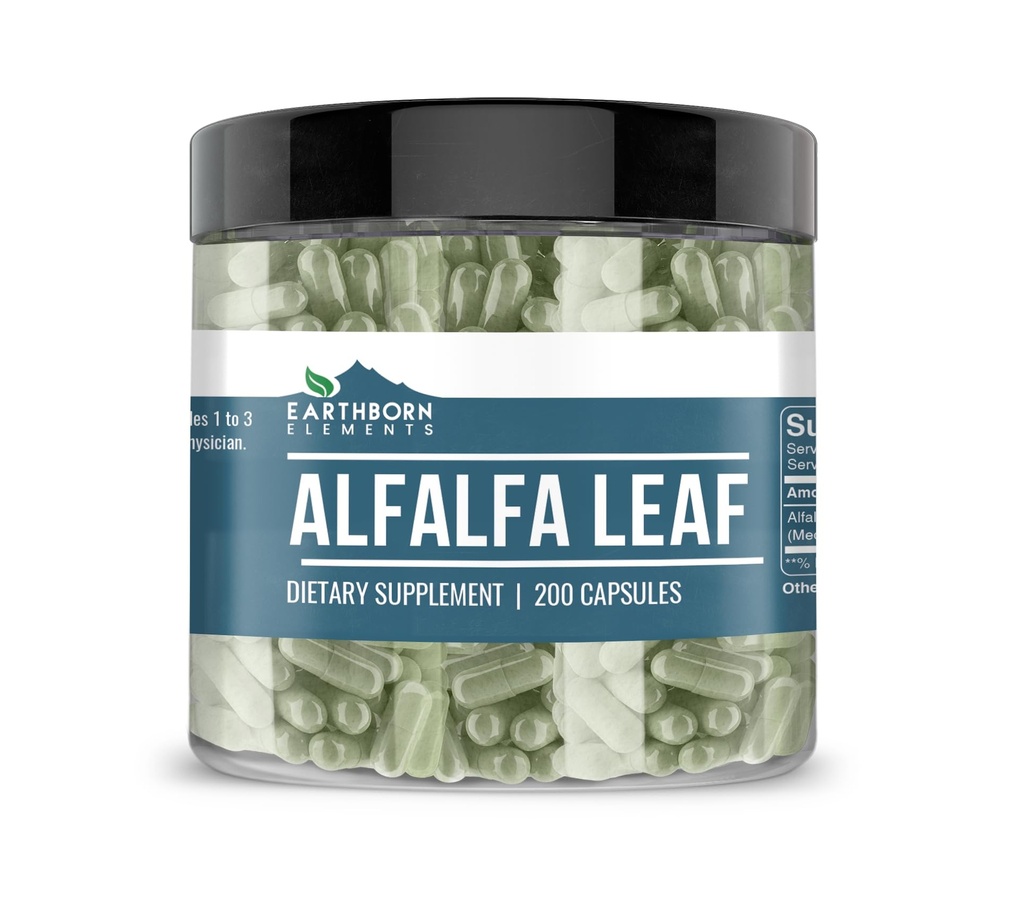 土生土长的元素 Alfalfa 叶 200 Capsules, 纯和未稀释, 无添加剂