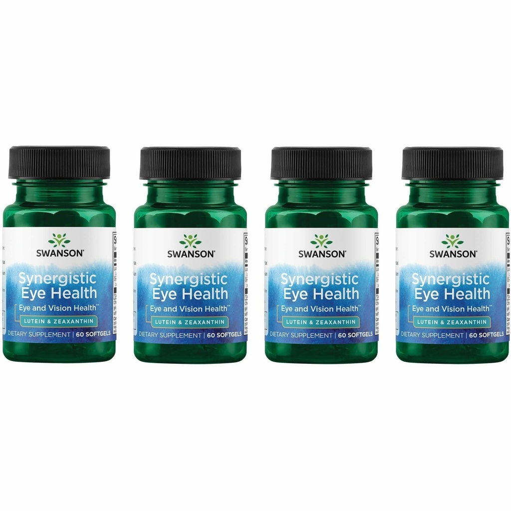 Swanson Lutein & Zeaxanthin Synergistic 眼科健康视觉 Retina Macula 补充剂(Lutein 20 mg & OmniXan Zeaxanthin 2 mg) 60 软胶(4包)